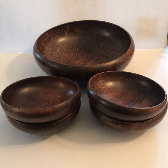 Wood Salad Set Mid Century - Picture 2 of 4